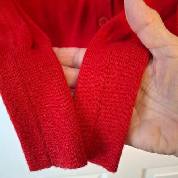 MODA International Red Knit Silk Cashmere Blend Cardigan Sweater Womens … - Picture 5 of 6
